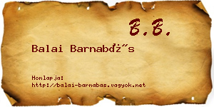 Balai Barnabás névjegykártya