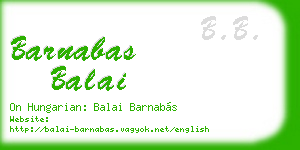 barnabas balai business card