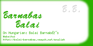 barnabas balai business card